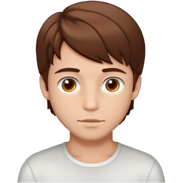 hot boy with brown hair and brown eyes emoji