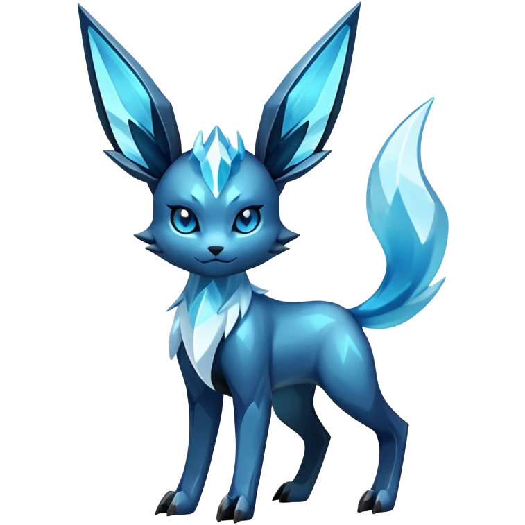 Shiny Edgy Badass Dark Gothic Glaceon-Amaura-Aurorus-Fakémon-hybrid-creature (full body)  emoji