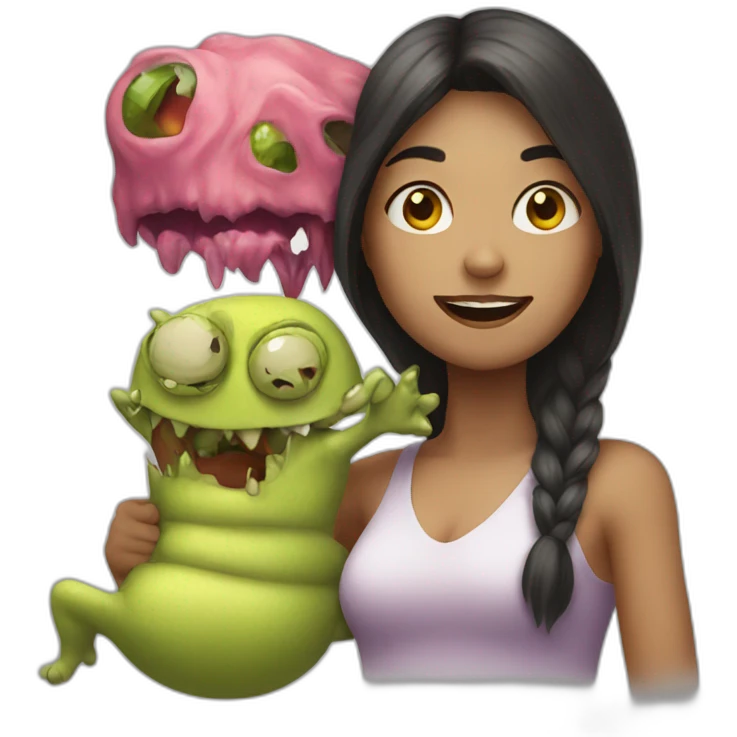 Women with monster emoji