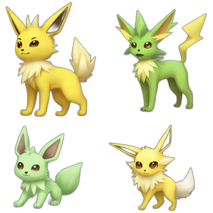 Jolteon and leafeon fuze emoji