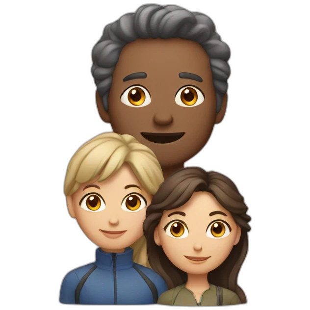 4 people, one man and three women emoji