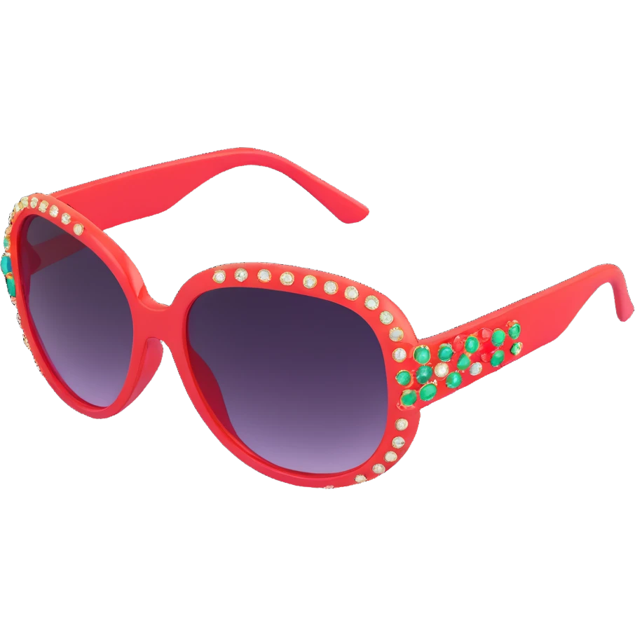 big sunglasses with right side bejewelled emoji