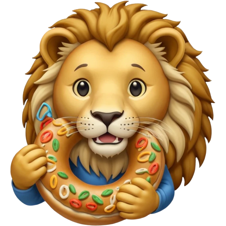 lion holding bagel emoji