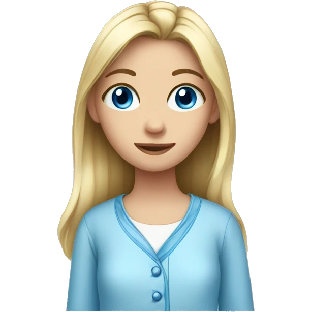 Girl with blue eyes and wearing pajamas  emoji