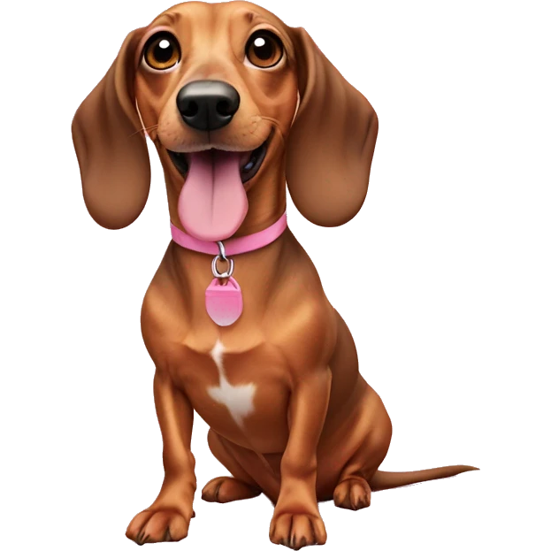 weiner dog on pink emoji