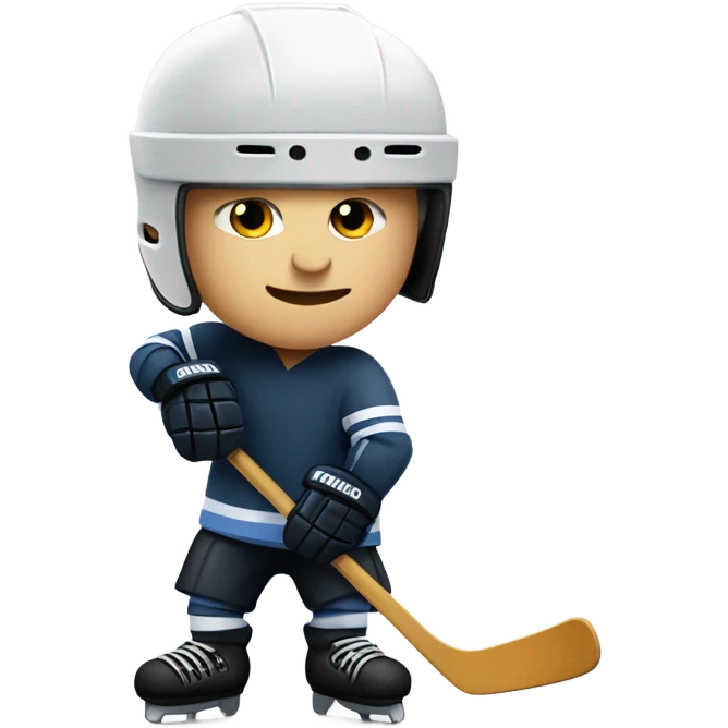 Bald guy playing hockey emoji