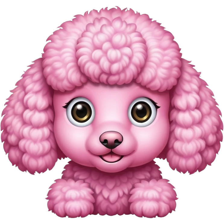 pink poodle with giant eyes emoji