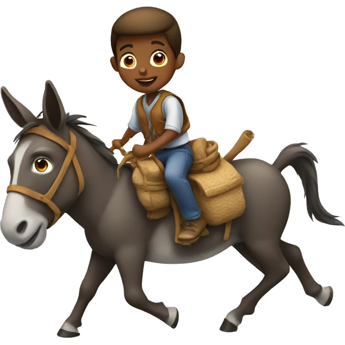 Boy riding donkey emoji