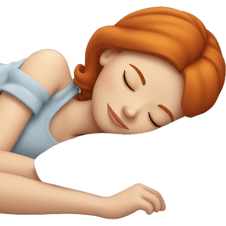 redhead girl sleeping emoji