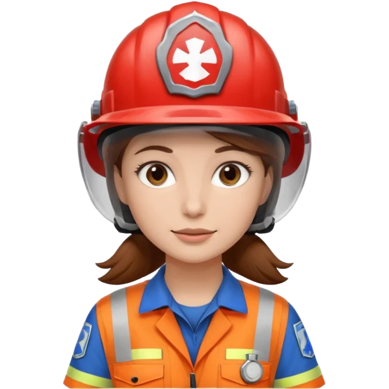 brown hair girl emergency worker emoji