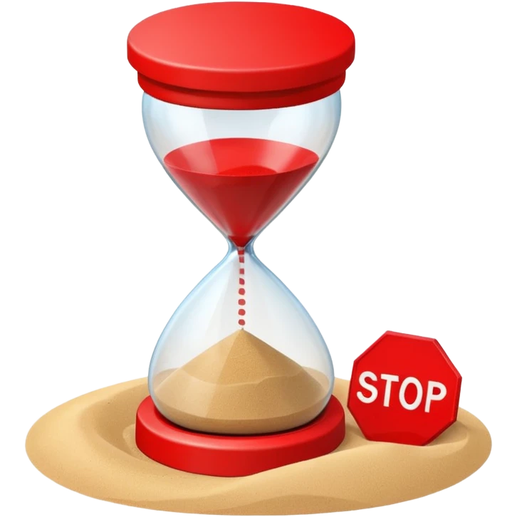 hourglass with a red stop sign emoji