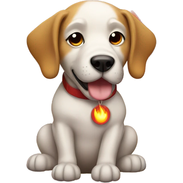 Dog with fire background  emoji