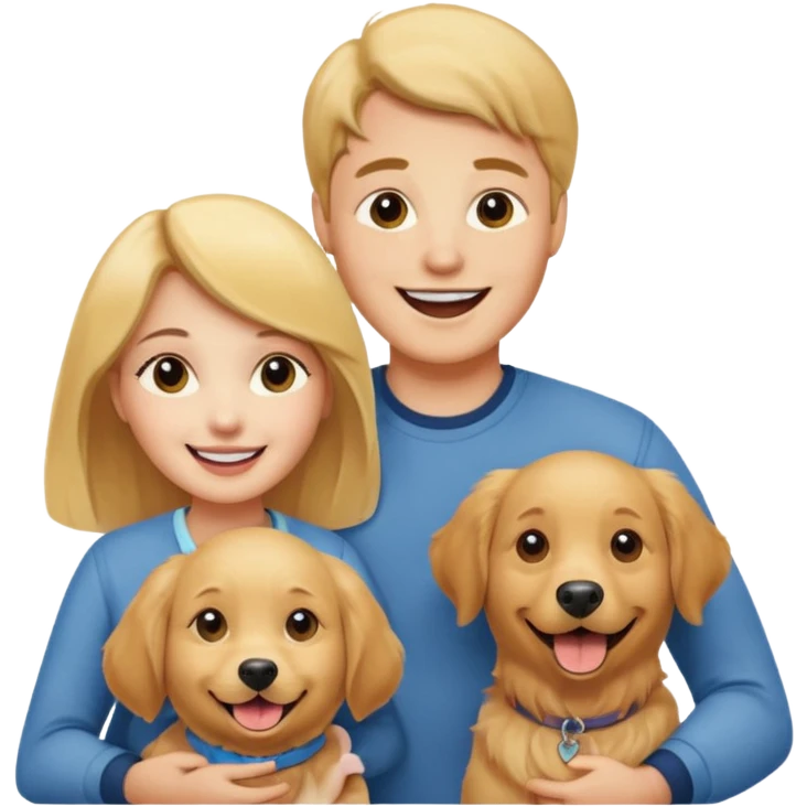 couple and their pet dog emoji