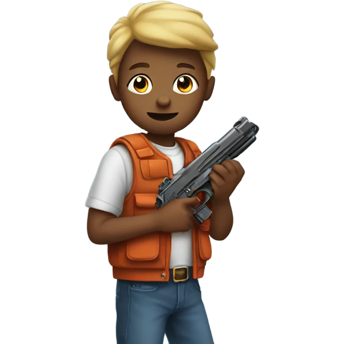 Kid holding toy gun emoji