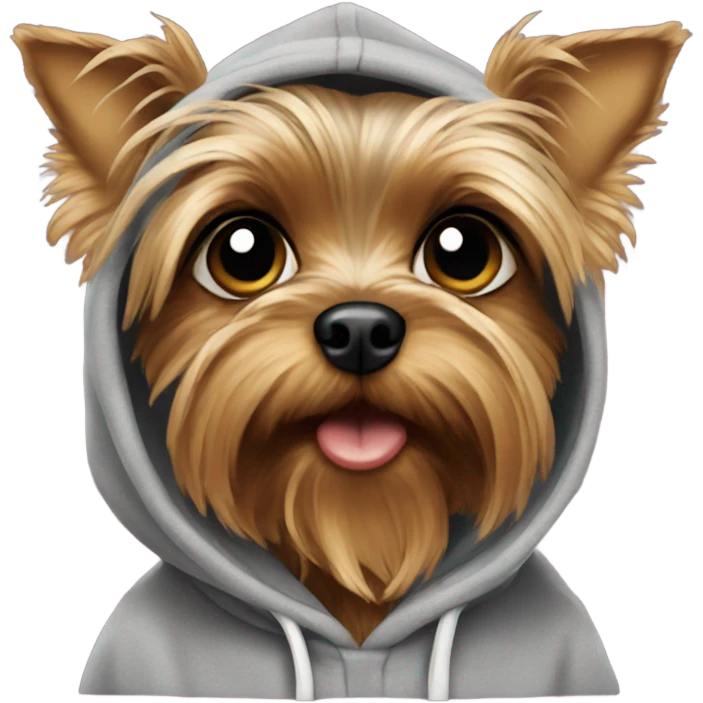 Yorkie wearing a hoodie emoji