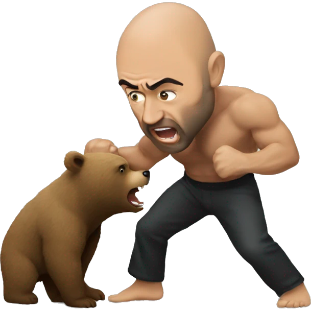 Joe rogan fighting a bear emoji