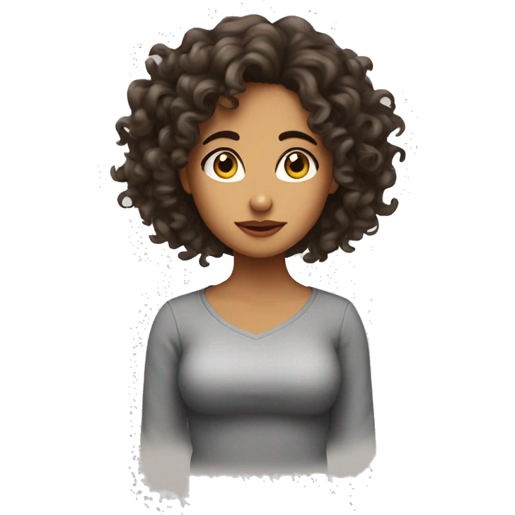 latina girl curly hair shrugging emoji