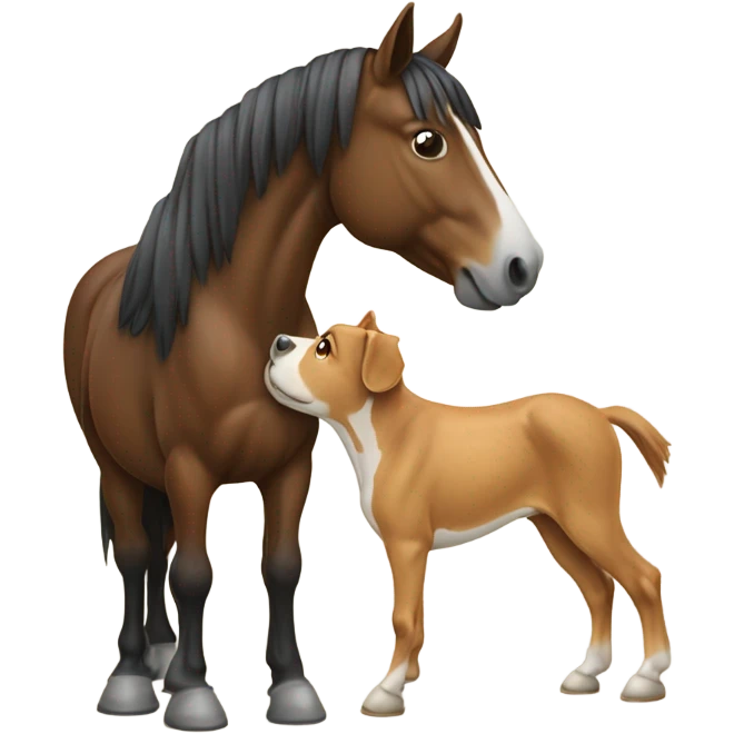 A horse with a dog growing out of its back emoji