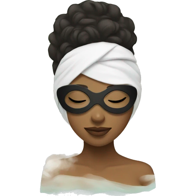 girl with mask relaxing spa emoji