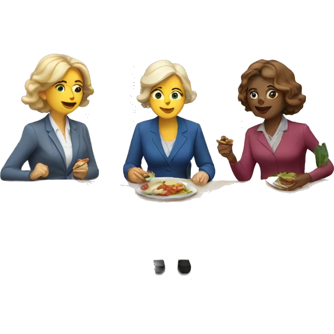 three white woman  teachers having lunch emoji