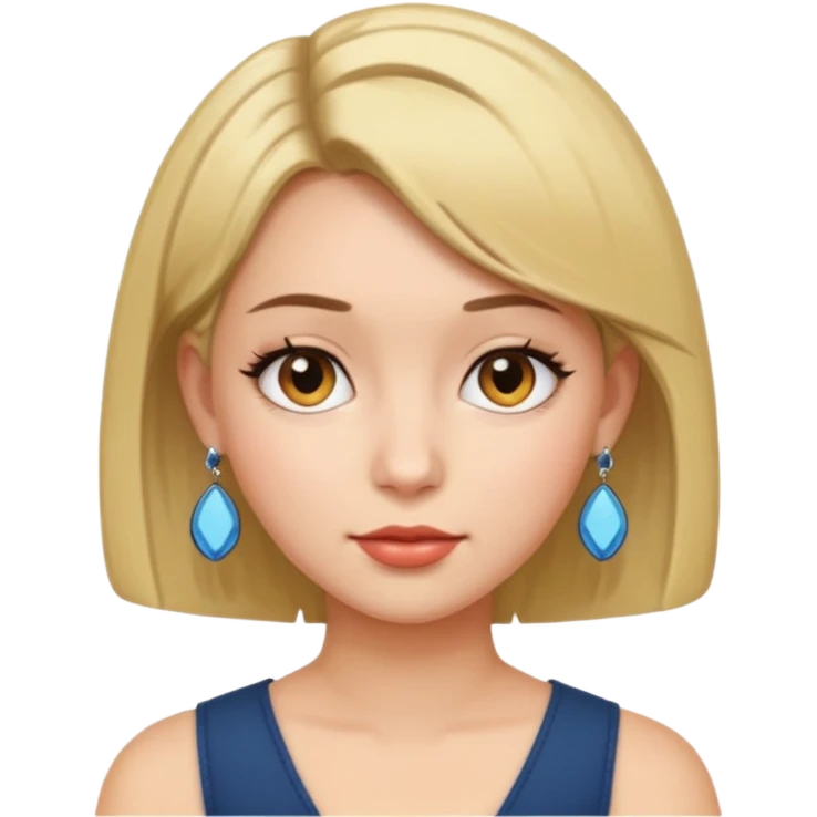 girl with bob hairstyle and earrings emoji