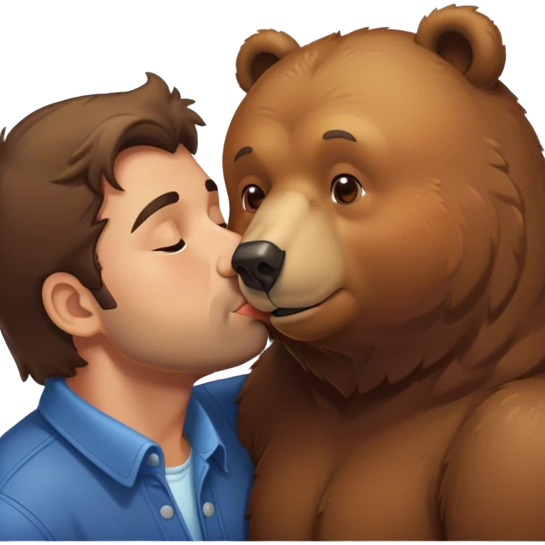 Guy kissing bear emoji