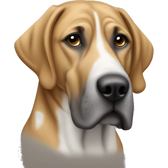 Light Brown and white grey hound mastiff with small ears emoji