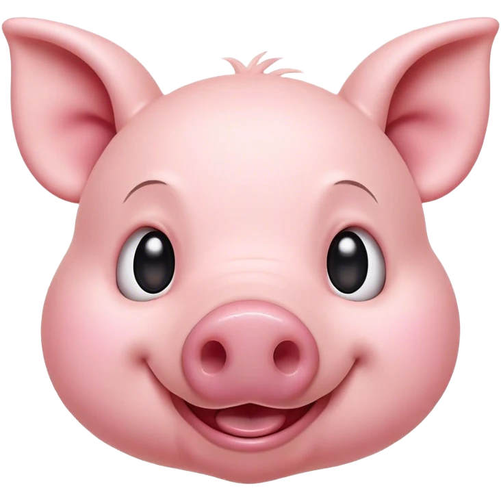 Cinematic Comical Piglet Portrait Emoji, Head tilted dramatically with an exaggeratedly amused expression, featuring a strikingly soft rosy-pink hide with a tiny, playful snout, wide, expressive beady eyes filled with playful disbelief, Simplified yet hilariously expressive features, highly detailed, glowing with a slightly sassy glow, high shine, dramatic yet playful, stylized with an air of cheeky mischief, bright and endearing, soft glowing outline, capturing the essence of a spirited and over-the-top piglet, so meme-worthy it feels like it could squeal its way into internet fame instantly! emoji