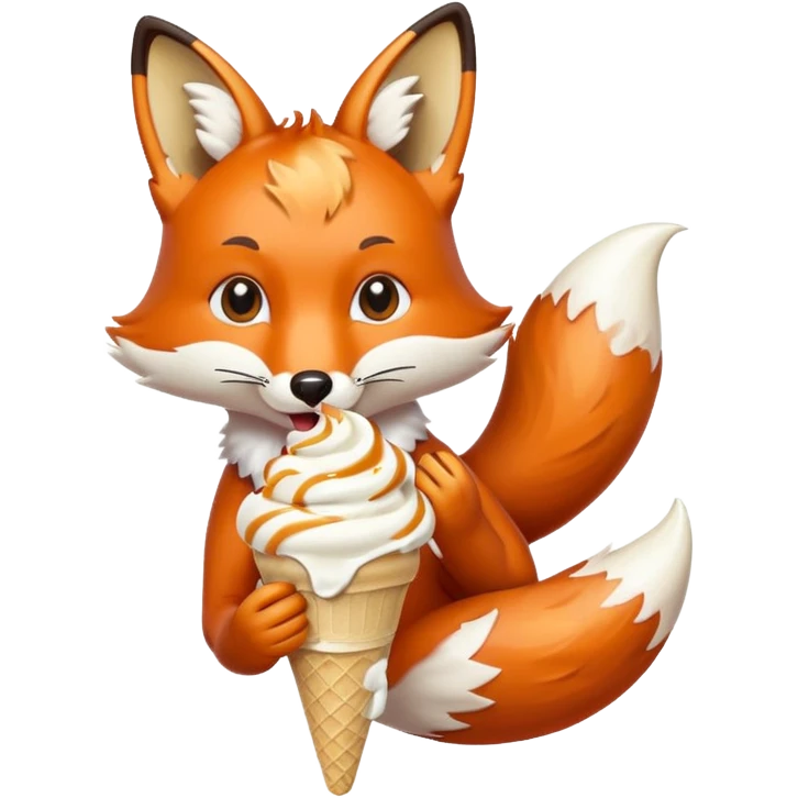 dondurma yiyen tilki emoji