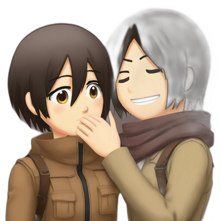 mikasa ackerman kiss Eren Jaeger hand emoji