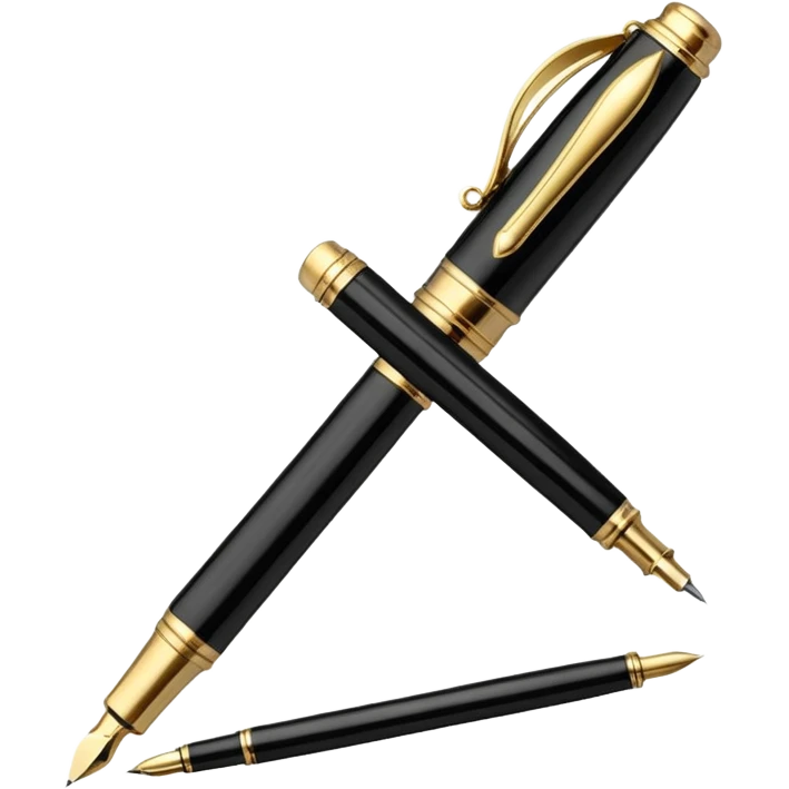 3D perspective academic premium golden luxury black Fountain Pe emoji