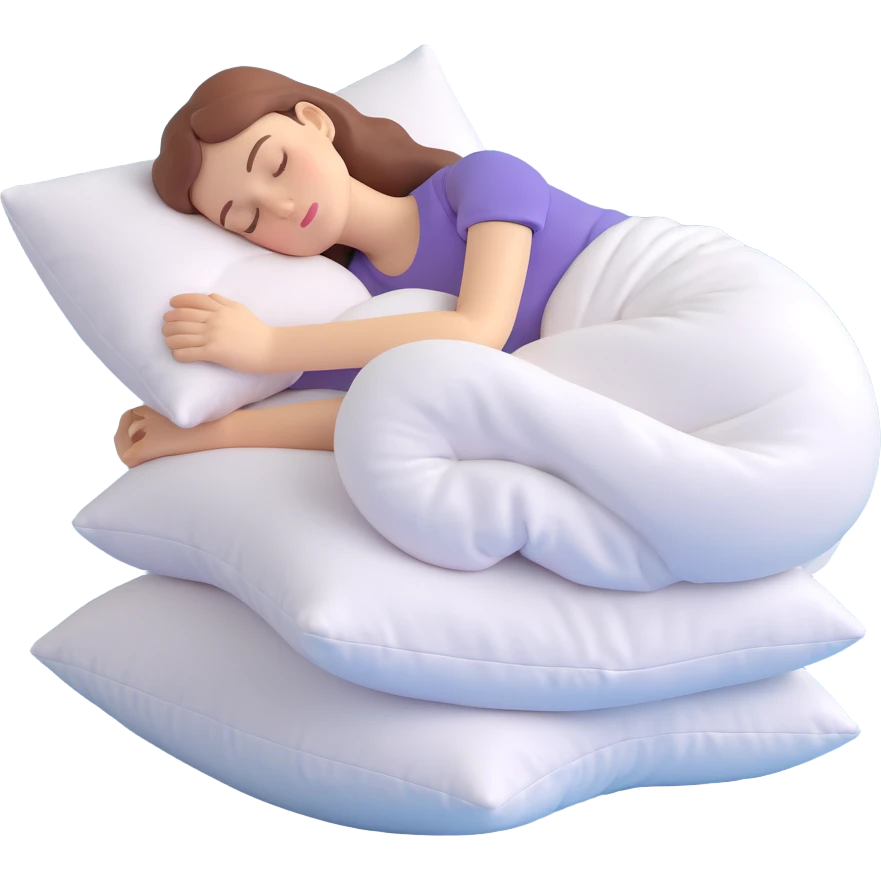 A woman sleeping on a pillow emoji