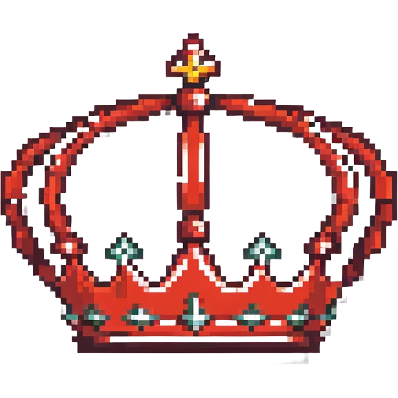 crown with alternating red and black segments emoji
