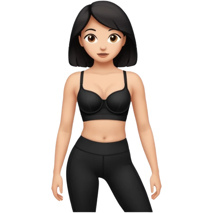 legging brassière noir gonflé nombril femme  emoji