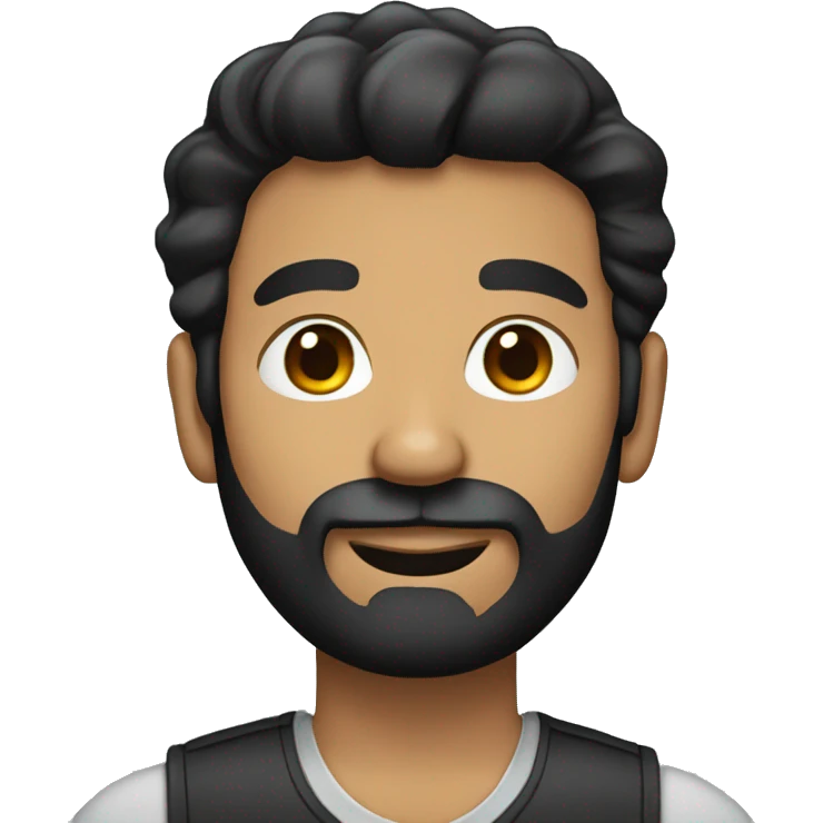 Man with black hair beard emoji