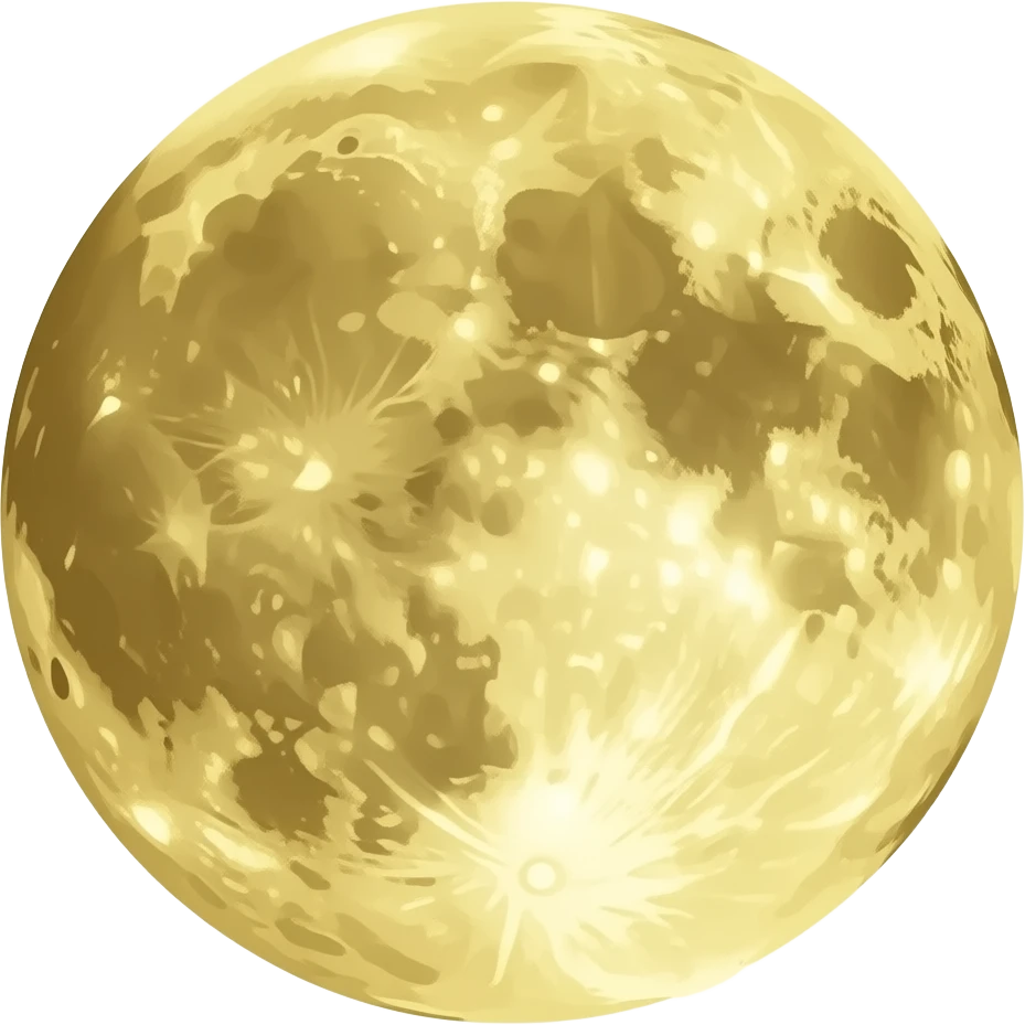 a detailed golden waxing crescent moon emoji