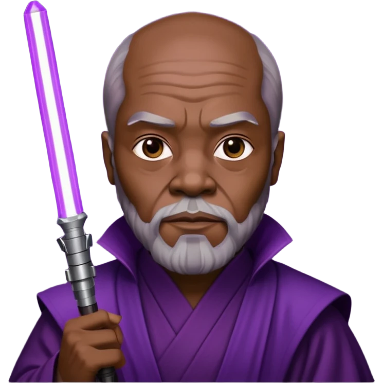 star wars master windu with purple lightsaber emoji