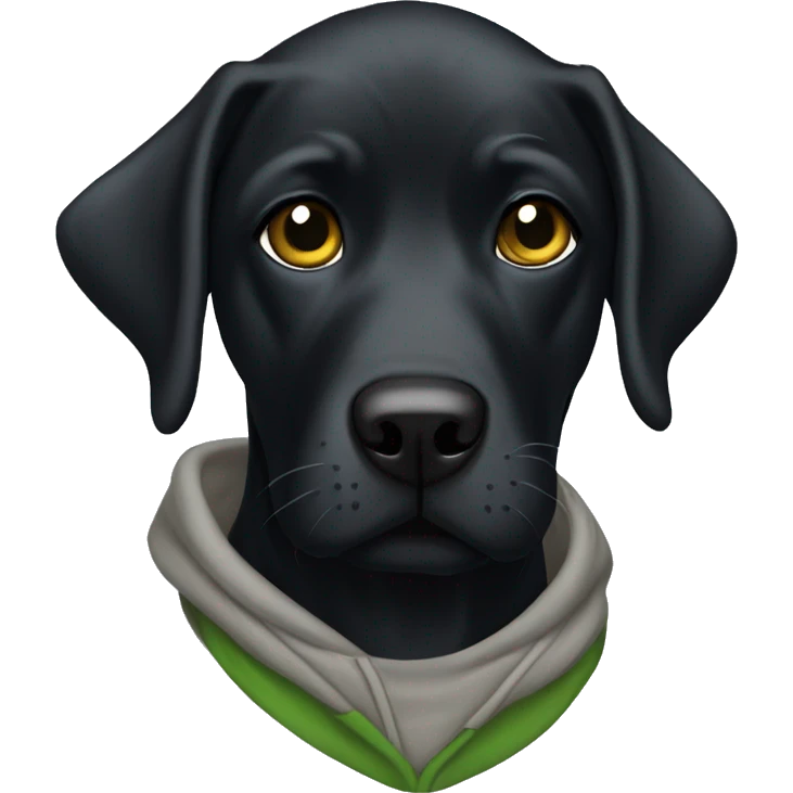 Black Labrador with raiders hoodie emoji