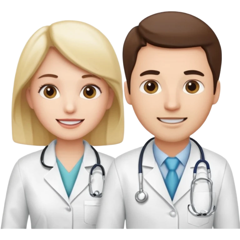 Odontólogos hombre y mujer  emoji