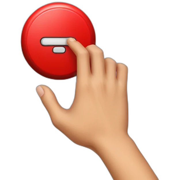hand pressing a big red buzzer button emoji