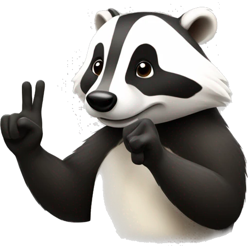 Badger making hand in peacesign emoji