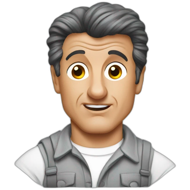 sylvester stallone cartoon wearing shirt emoji