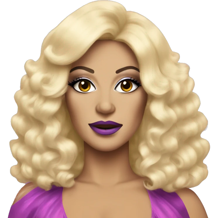 drag queen with drag makeup and big blonde wig emoji