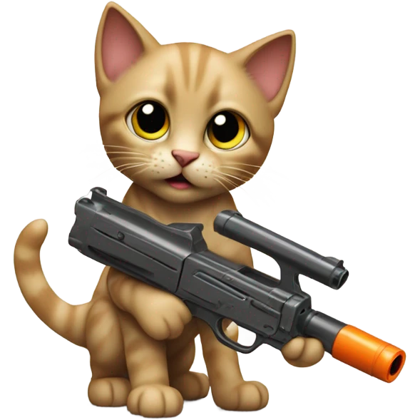 Kitty with a blicky  emoji