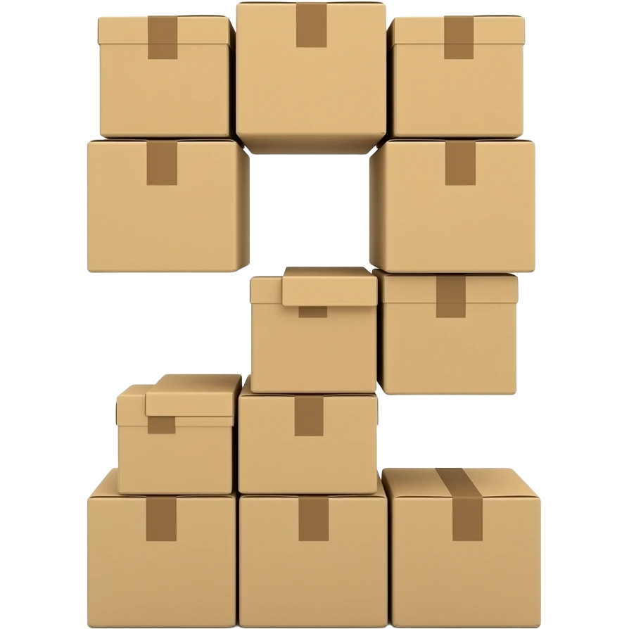 A number "2" made out of cardboard boxes emoji