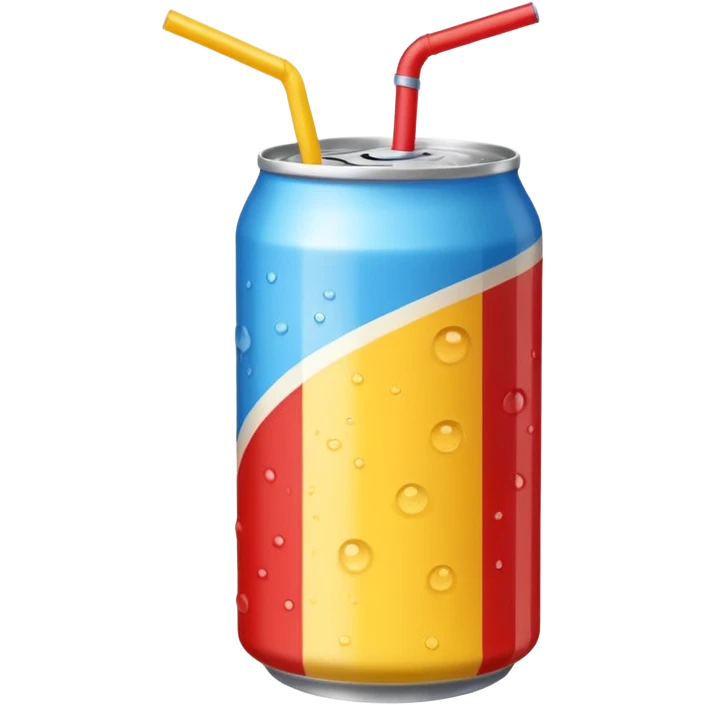 drink can blue red yellow Surfside one straw emoji