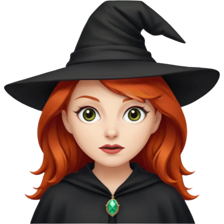 Red haired witch, sassy, rolling eyes upwards rude emoji