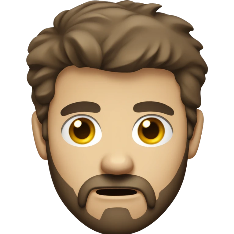 angry man with a beard and short scruffy medium brown hair wearing a buttoned shirt emoji