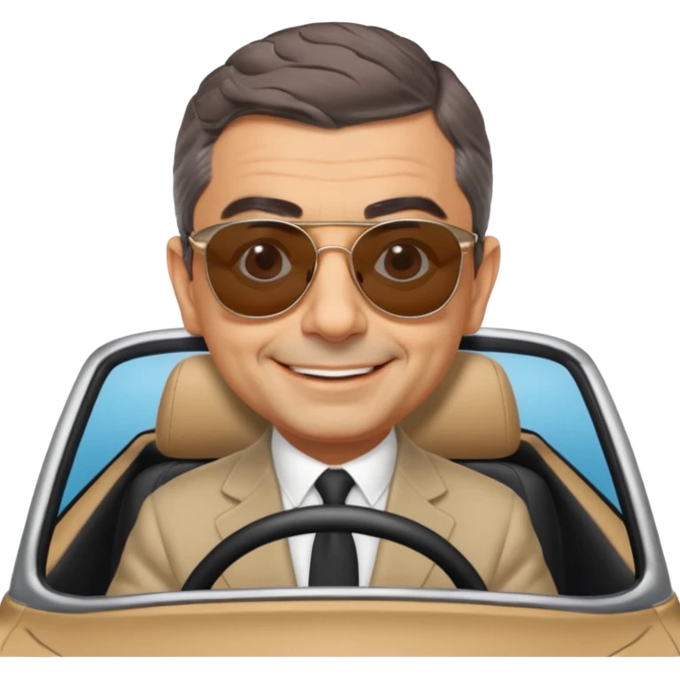rowan atkinson in a car emoji