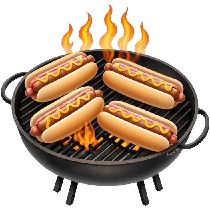 hot dogs cooking on a grill emoji